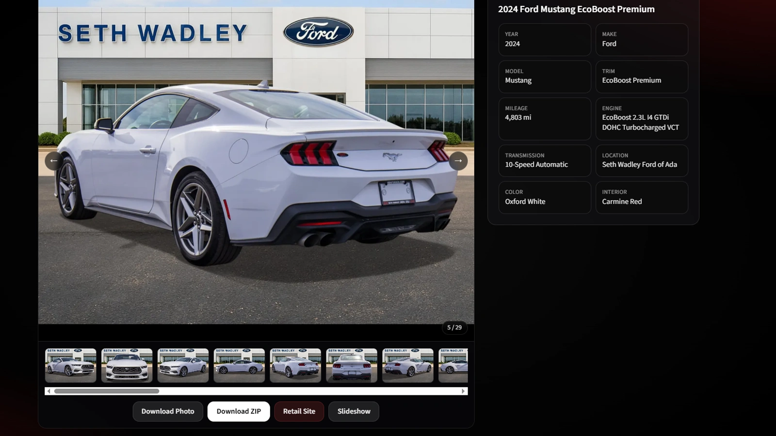 Vehicle detail photo preview